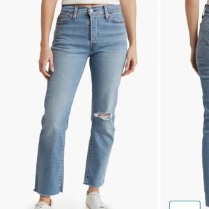 Levi's Light Blue Straight Leg High-Rise Jeans